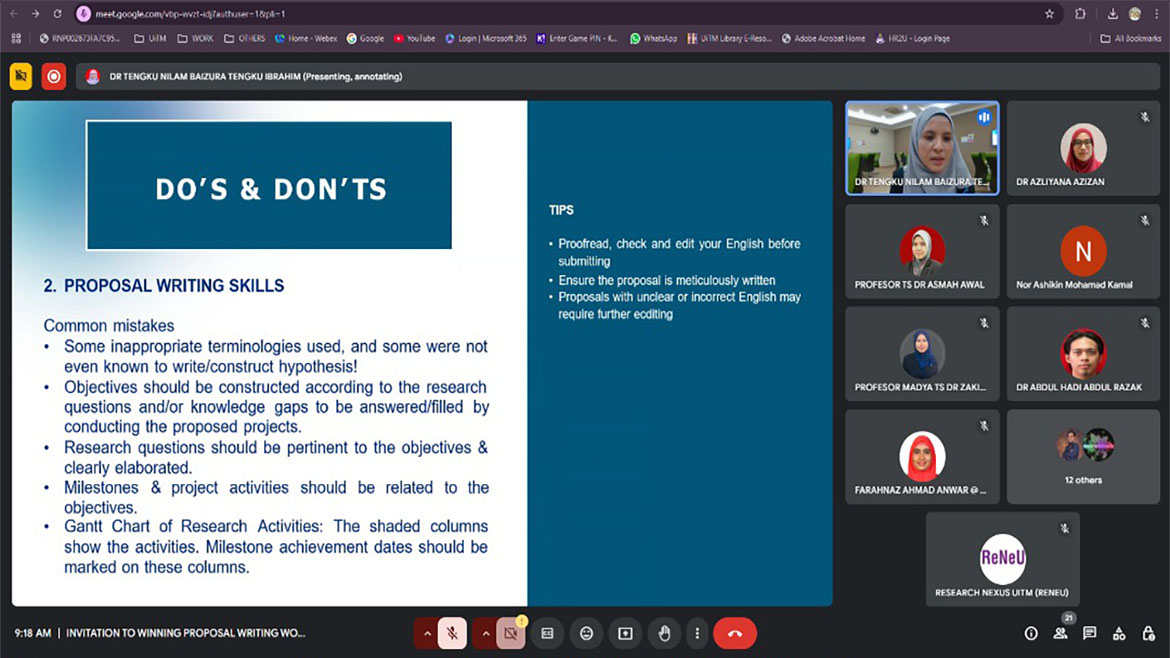 YPASM 2025 : BENGKEL WINNING PROPOSAL WRITING, UITM CAWANGAN PULAU PINANG